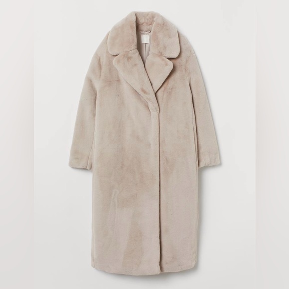 Faux Fur Coat in Cream - Picture 2 of 7